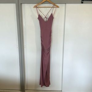 NWOT blush strappy floor length dress